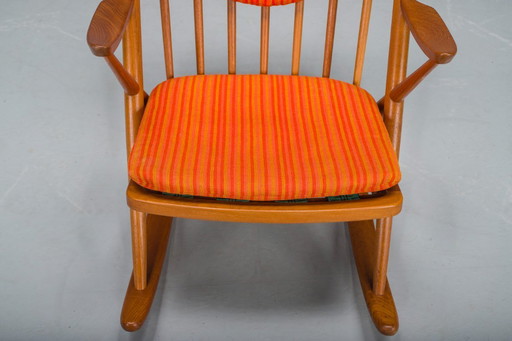 Teakhouten schommelstoel nr. 182 van Frank Reenskaug voor Bramin, 1960