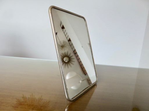 Espejo de barbero vintage, para sobremesa o montaje en pared, años 50 o 60