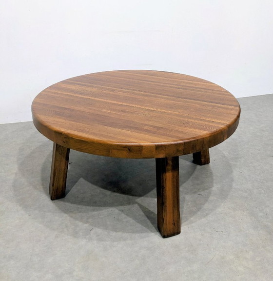 Image 1 of Big Brutalist Coffee Table Solid Teak 1970s
