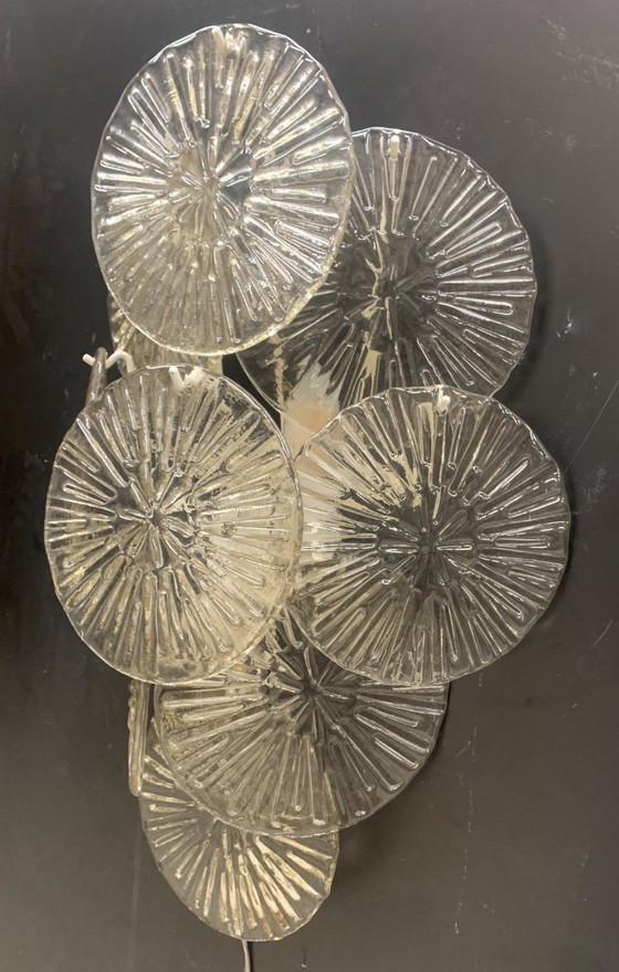 Image 1 of pair of wall lamps, appliques attributed to Mazzega