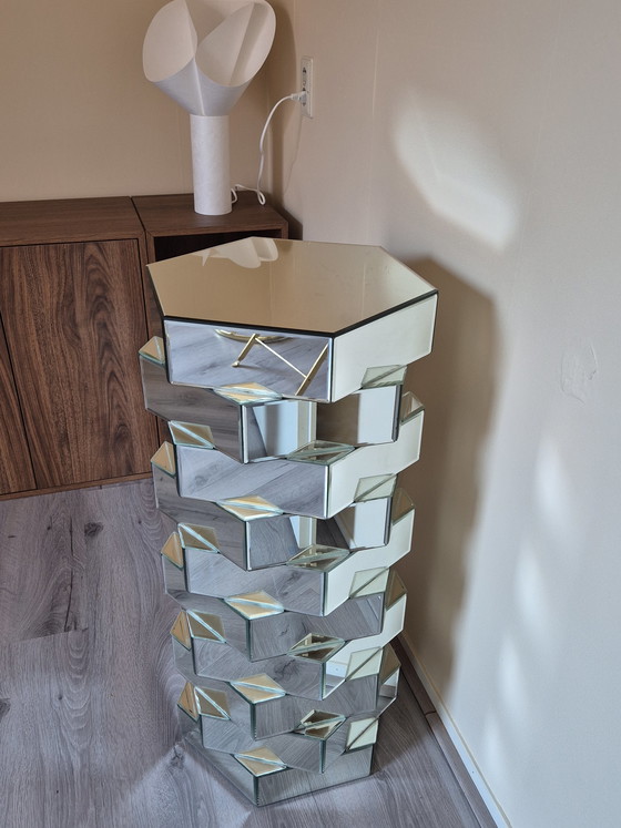 Image 1 of Large mirror column mirror pillar hexagon column pillar