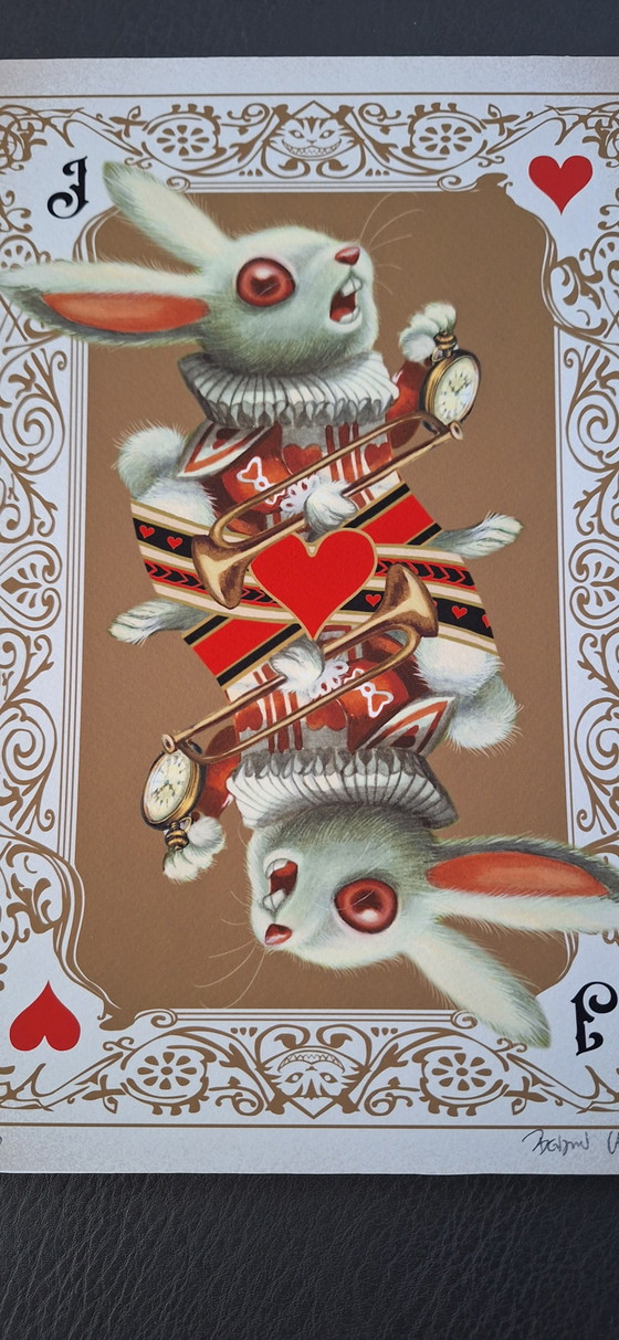 Image 1 of Signierter und nummerierter Kunstdruck von Benjamin Lacombe; Alice, das weiße Kaninchen