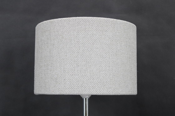Image 1 of Italienische Glastischlampe mit Bouclé-Stoffschirm aus den 1970er Jahren