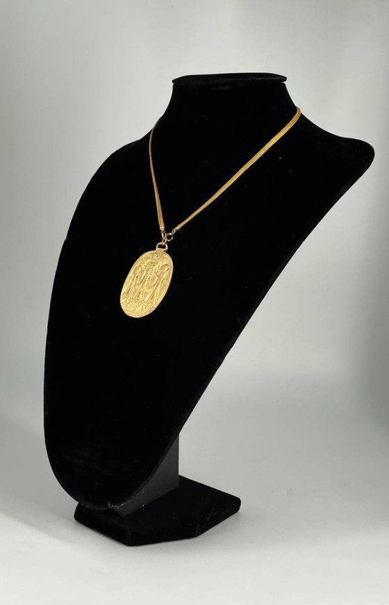 Image 1 of Vintage MMA Egyptian Revival Necklace – 12K Gold Filled – Metropolitan Museum of Art