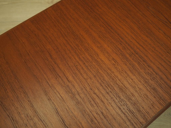 Danish Teak Veneer Coffee Table With Black Legs, 1970s – Wood (photo 7 of 9)