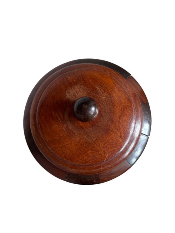 Image 1 of Vaso vintage in legno con coperchio | Anni '60/'70