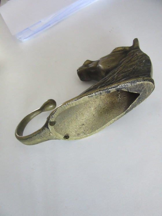 Image 1 of Gancio appendiabiti vintage in ottone a forma di testa di cavallo (rif. 110726010)