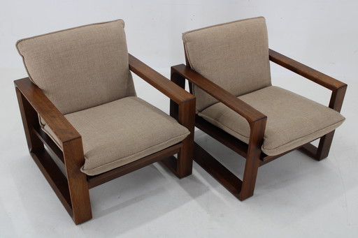 1970S Paar beuken fauteuils van Miroslav Navratil "Daria", Tsjecho-Slowakije