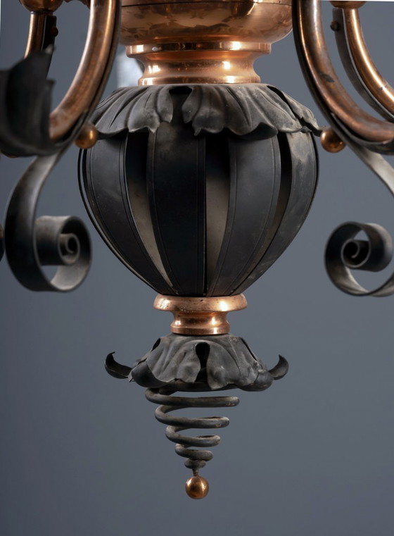 Image 1 of Lampadario in ferro vintage, anni '10