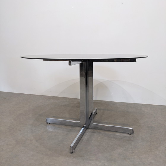 Image 1 of Round Table from the 70s - Smoked Glass