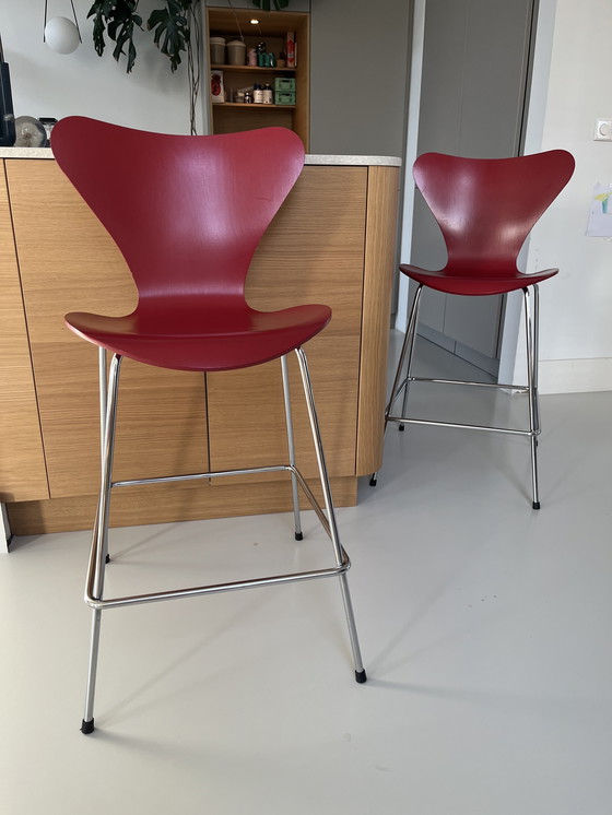 Image 1 of 4 sgabelli da bar Fritz Hansen Serie 7