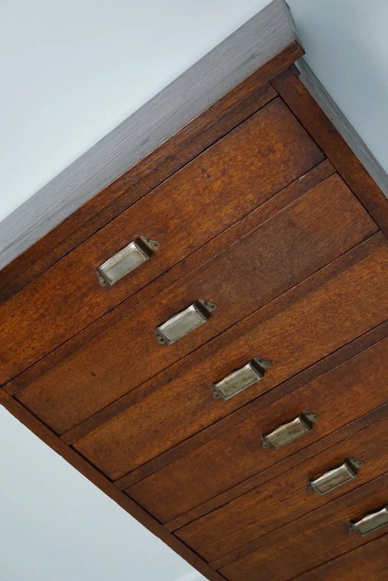 Image 1 of Dutch oak apothecary/archive cabinet, 1930s