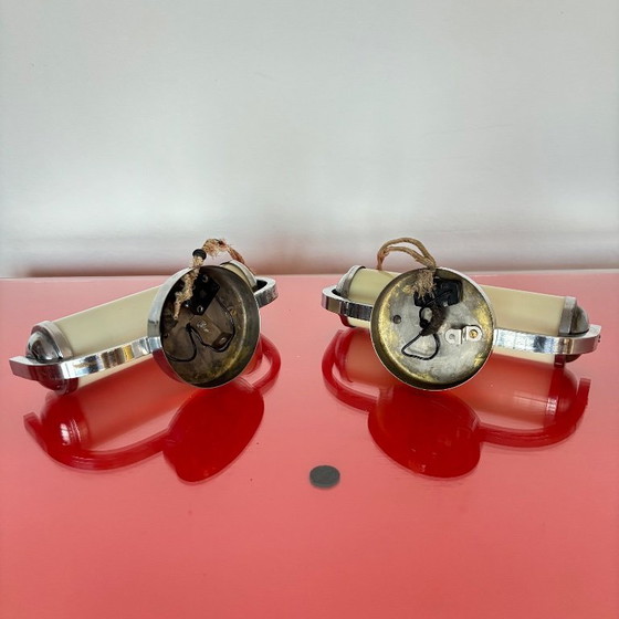 Image 1 of Functionalist set of bedside table lamps, Czechoslovakia