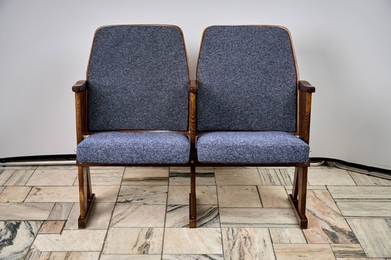 Image 1 of Vintage Blue Folding Cinema Chairs, 1970s Czechoslovakia