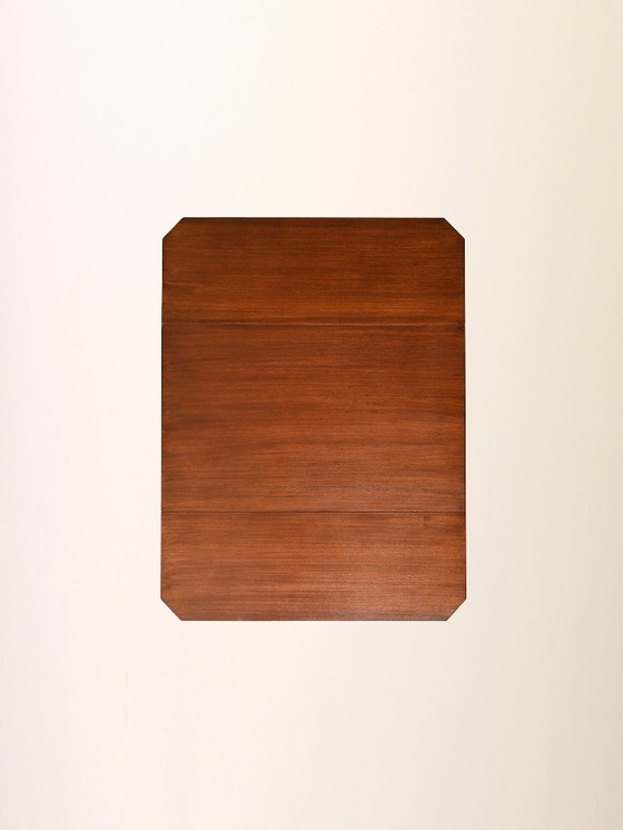 Image 1 of Carrello vintage scandinavo in mogano degli anni '40 con dettagli in ottone