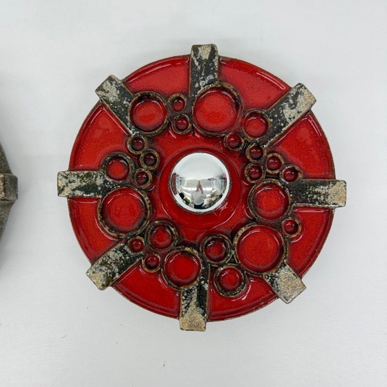 Image 1 of Pareja de apliques de cerámica Hustadt Leuchten , años 70