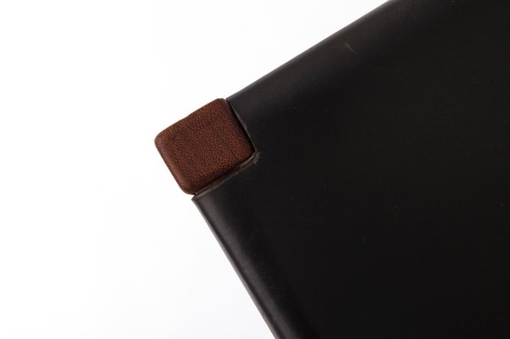 Image 1 of Set of 3 Helmut Magg Dining Chairs – Model 3024 for Deutsche Werkstätten, Mid Century Teak Chairs with Black Saddle Leather