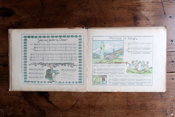 Image 1 of Antique French Illustrated Children's Music Book "Voyez Comme on Danse", Gabriel Pierné, c.1920 – 2C44