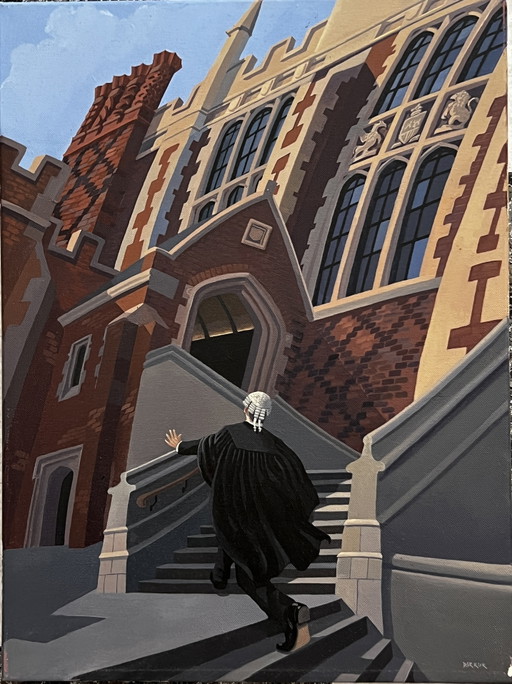 David Kirk, 1960. Verenigd Koninkrijk, Acryl Canvas, Somerset, Oxford, Origineel schilderij,