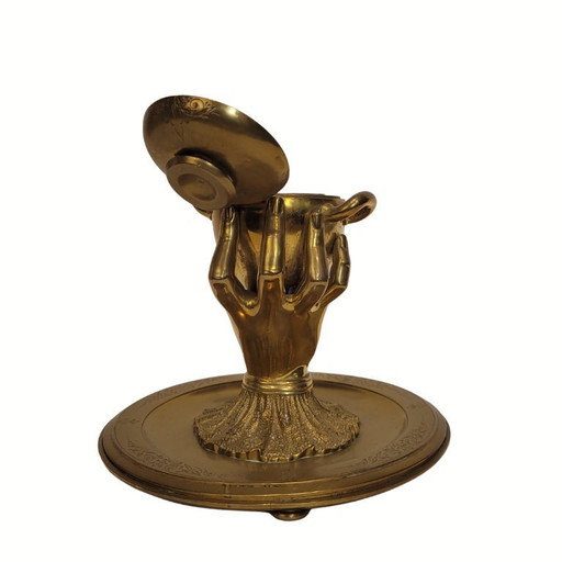 Inkwell “Hand of Glory”, gilt bronze, early 20th century - France