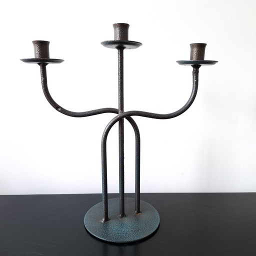 Candeliere vintage in ferro battuto anni '60/'70 stile brutalista