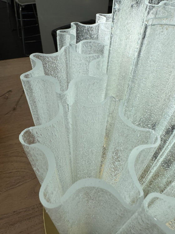 Image 1 of Lampada da soffitto a stella grande Glashütte Limburg in ottone e vetro satinato