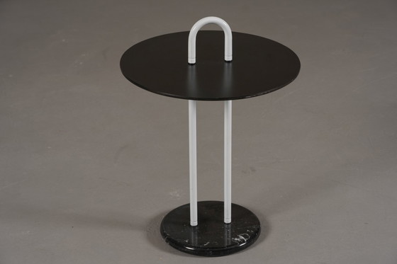 Image 1 of Vintage salontafel met marmeren onderstel van Vico Magistretti voor Cattelan, Italië, jaren 80