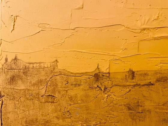 Image 1 of Oil painting on canvas, Egyptian desert landscape "Sun"