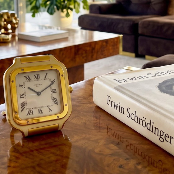 Orologio sveglia Cartier Santos Pendulette anni '80. Prodotto in Svizzera, Metallo, Crema (foto 10 di 10)