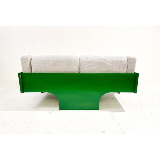 Image 1 of Vintage 2 seater sofa in green lacquered wood by Saporiti, Italy 1960s