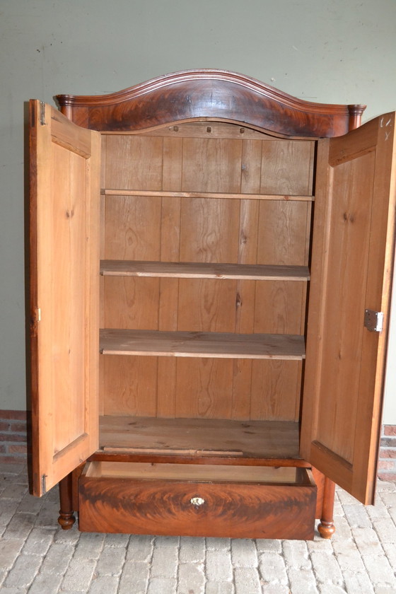 Image 1 of Antique Mahogany Bow Cabinet