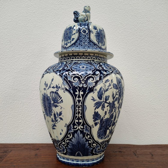 Image 1 of Antieke Vintage Vaas Dekselvaas Porselein Petrus Regout Maastricht Porselein  