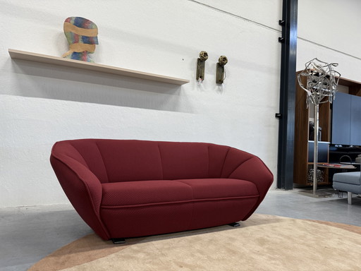 Pode Colla Sofa 2,5 Sitzer Kvadrat Mosaik Stoff Dunkelrot 203