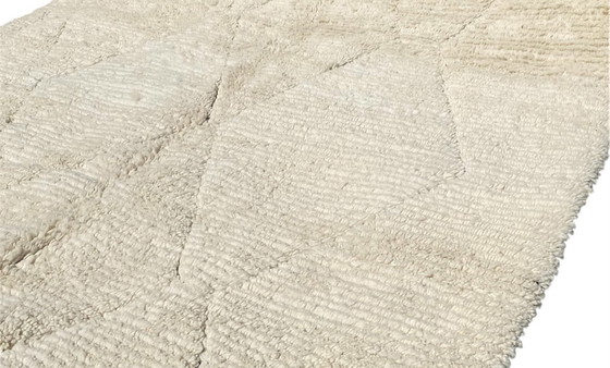 Image 1 of Luxe Crème Berber Tapijt – Handgemaakt van Pure Atlas Wol – 300 x 200 cm