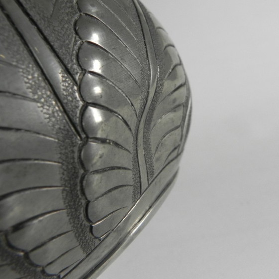 Image 1 of Pewter Art Nouveau vase, signed PETIZON, early 20th century