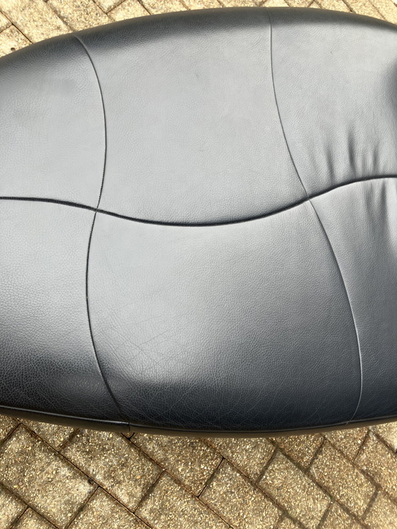 Image 1 of Leolux Kikko Chaise longue relax Senso pelle nera ZGAN!!!