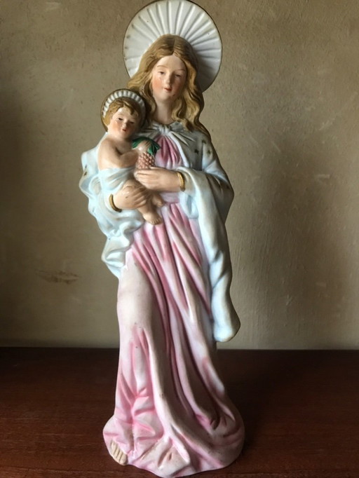 Porseleinen beeld Maria met kind