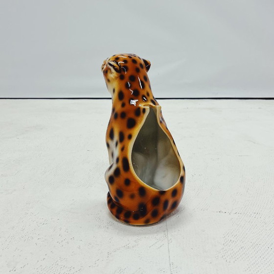 Image 1 of Leopard Ceramic Toilet Brush Holder