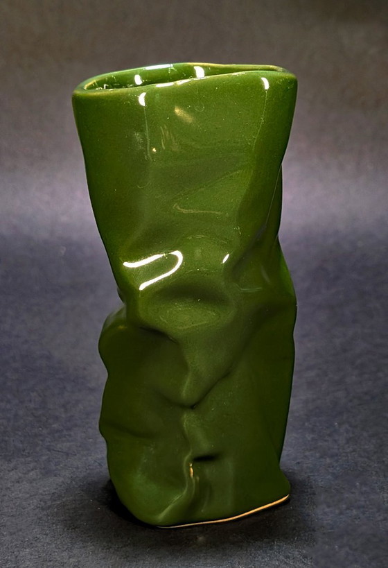 Belgische D&M Designvase – Grüne Keramik – 90er Jahre – Vasen, Ceramic (photo 5 of 8)