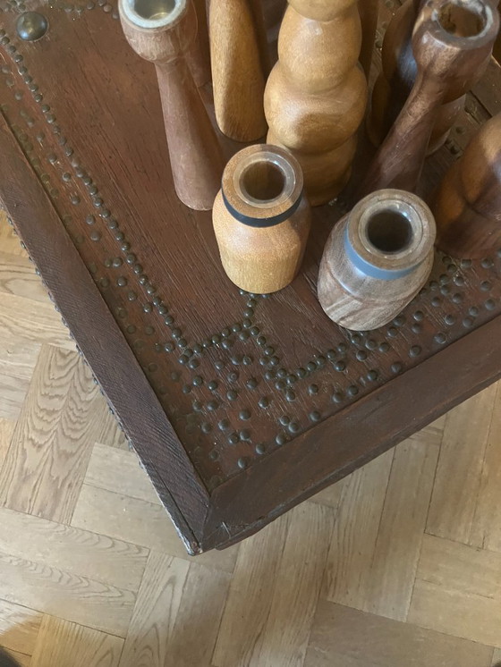 Image 1 of Ensemble unique de 3 coffres à couvertures arabes - fait à la main - vers 1950