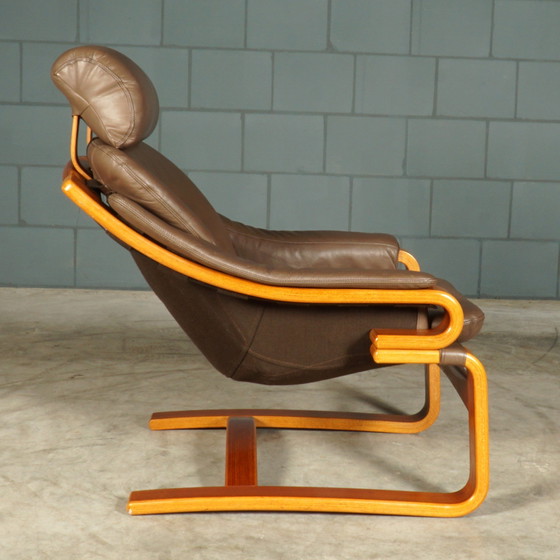 Image 1 of Deense “Apollo” fauteuil met hocker – Svend Skipper – jaren 70