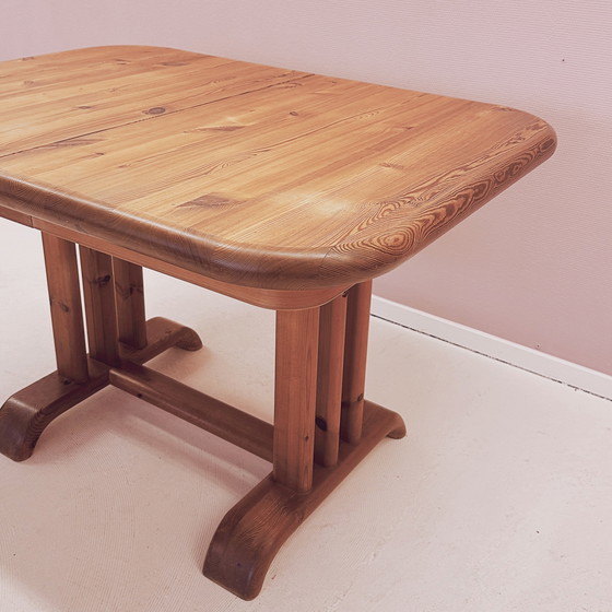 Image 1 of Table de salle à manger extensible en pin des années 1970