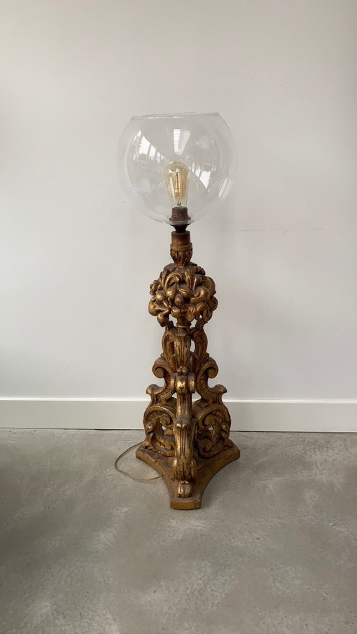 Vintage gouden vloerlamp - Hollywood regency/ Barok