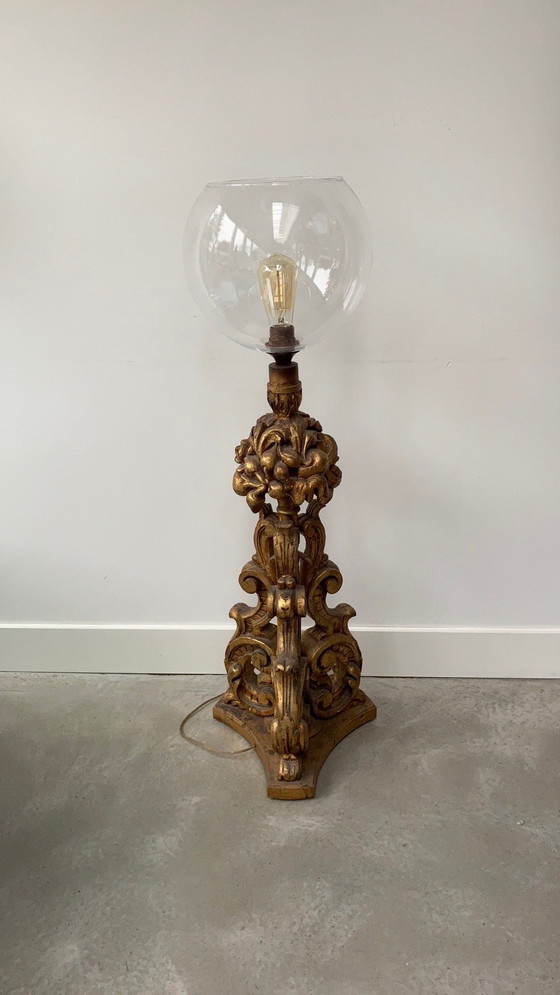 Image 1 of Vintage gouden vloerlamp - Hollywood regency/ Barok