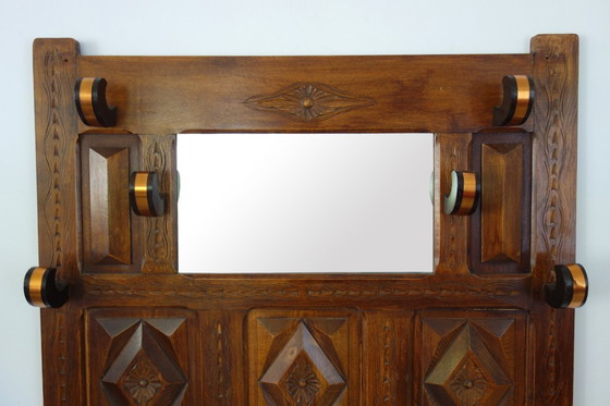 Image 1 of Appendiabiti da guardaroba in legno intagliato arte popolare Francia