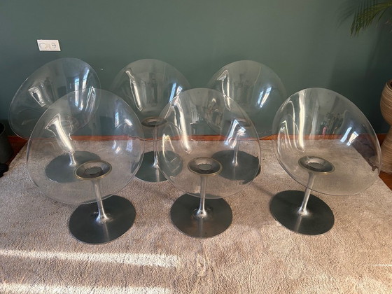 Image 1 of 6 chaises pivotantes transparentes Ero/S de Philippe Starck pour Kartell