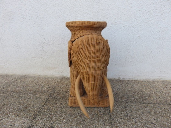 Image 1 of Rattan elephant side table or end table from the 60s/70s