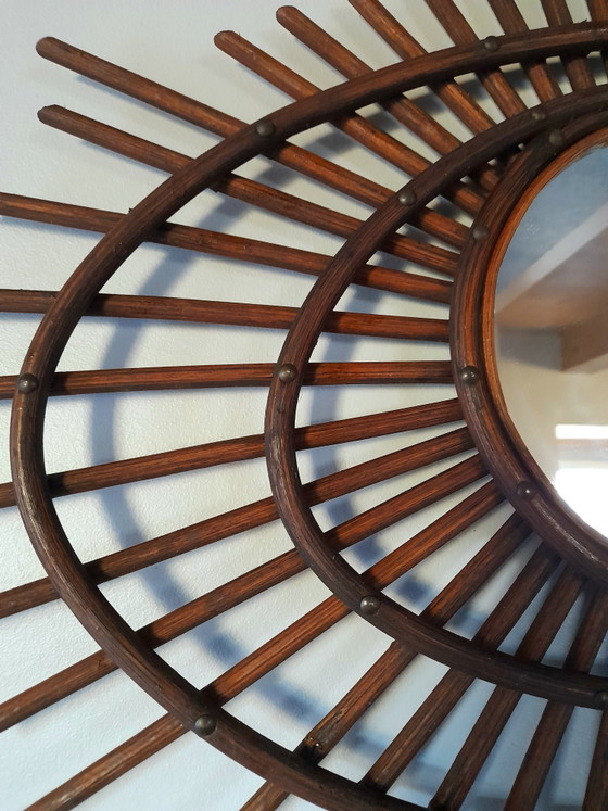 Image 1 of Espejo de ratán en espiral, 1960
