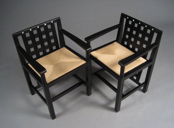 2 Stoelen, Reproductie, Candida Cottage Chair, Charles Rennie Mackintosh, Nieuw – Fauteuils, Wood, Textile (photo 3 of 5)