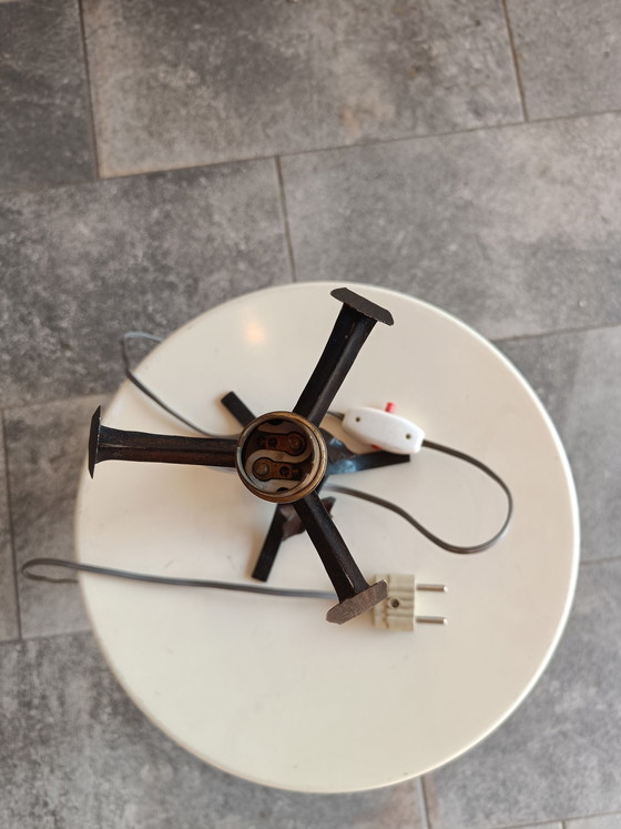 Image 1 of Lampada da tavolo Art Déco con paralume in vetro Degué firmato, Francia, anni '30.